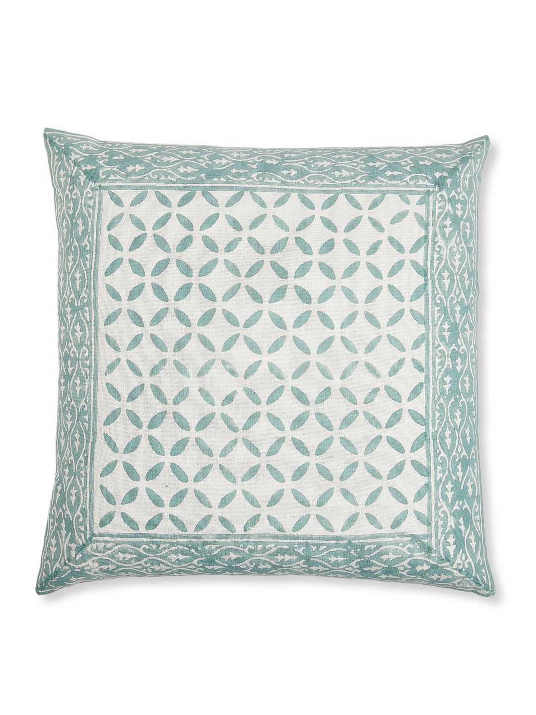 Summer Green Cushion Cover - Block Printed - Ayuda Homes