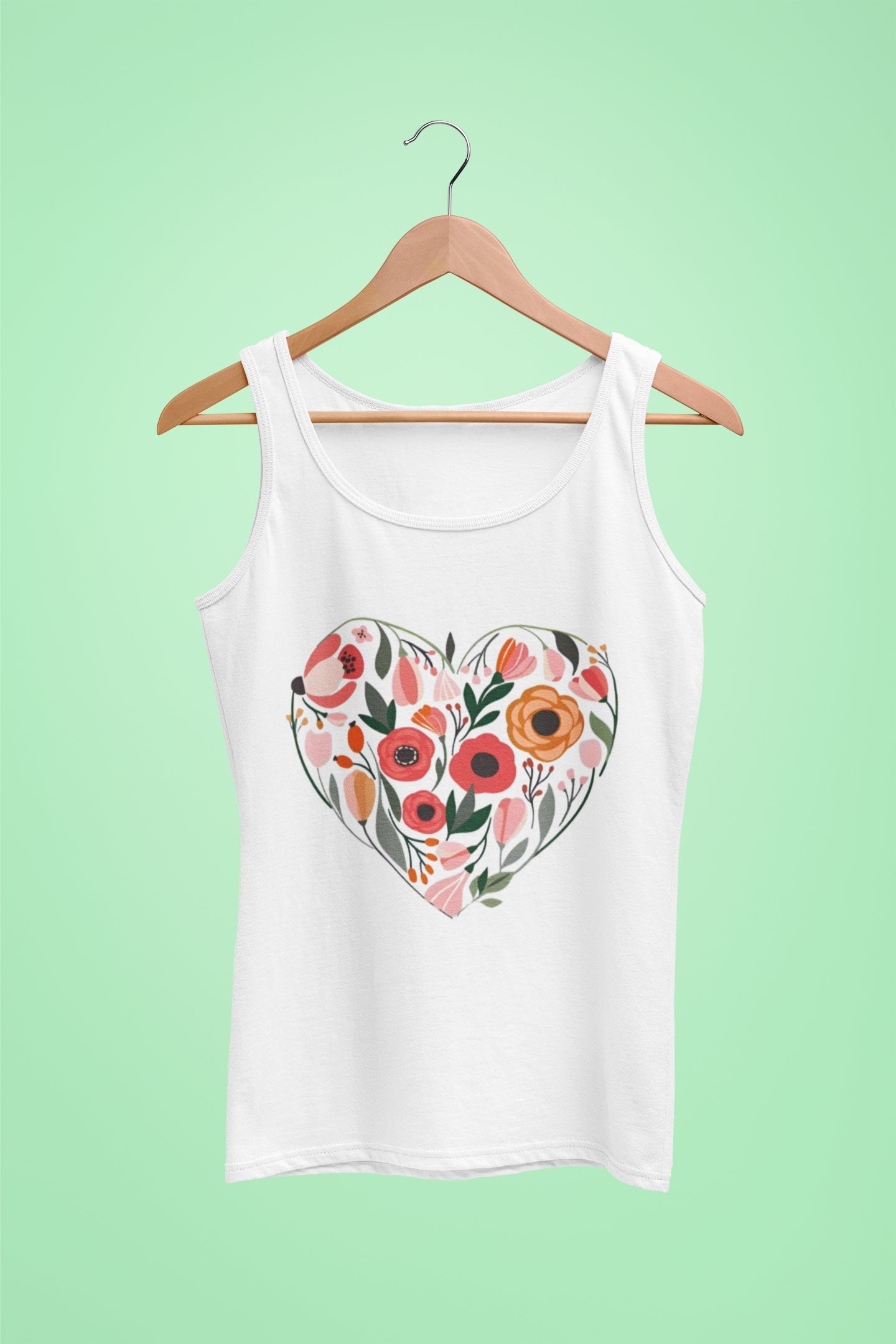 Women's Tank Top: Flower Heart