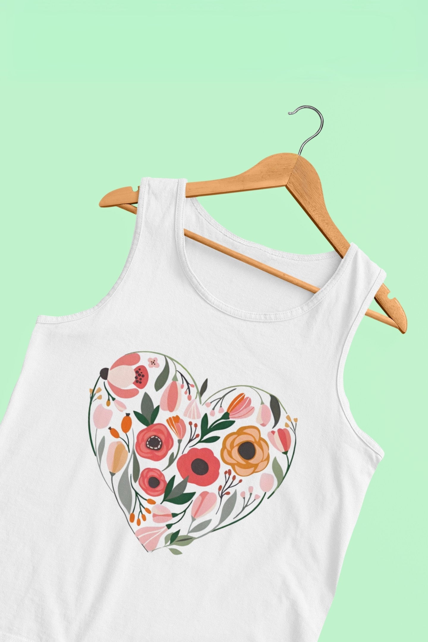 Women's Tank Top: Flower Heart