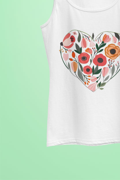 Women's Tank Top: Flower Heart