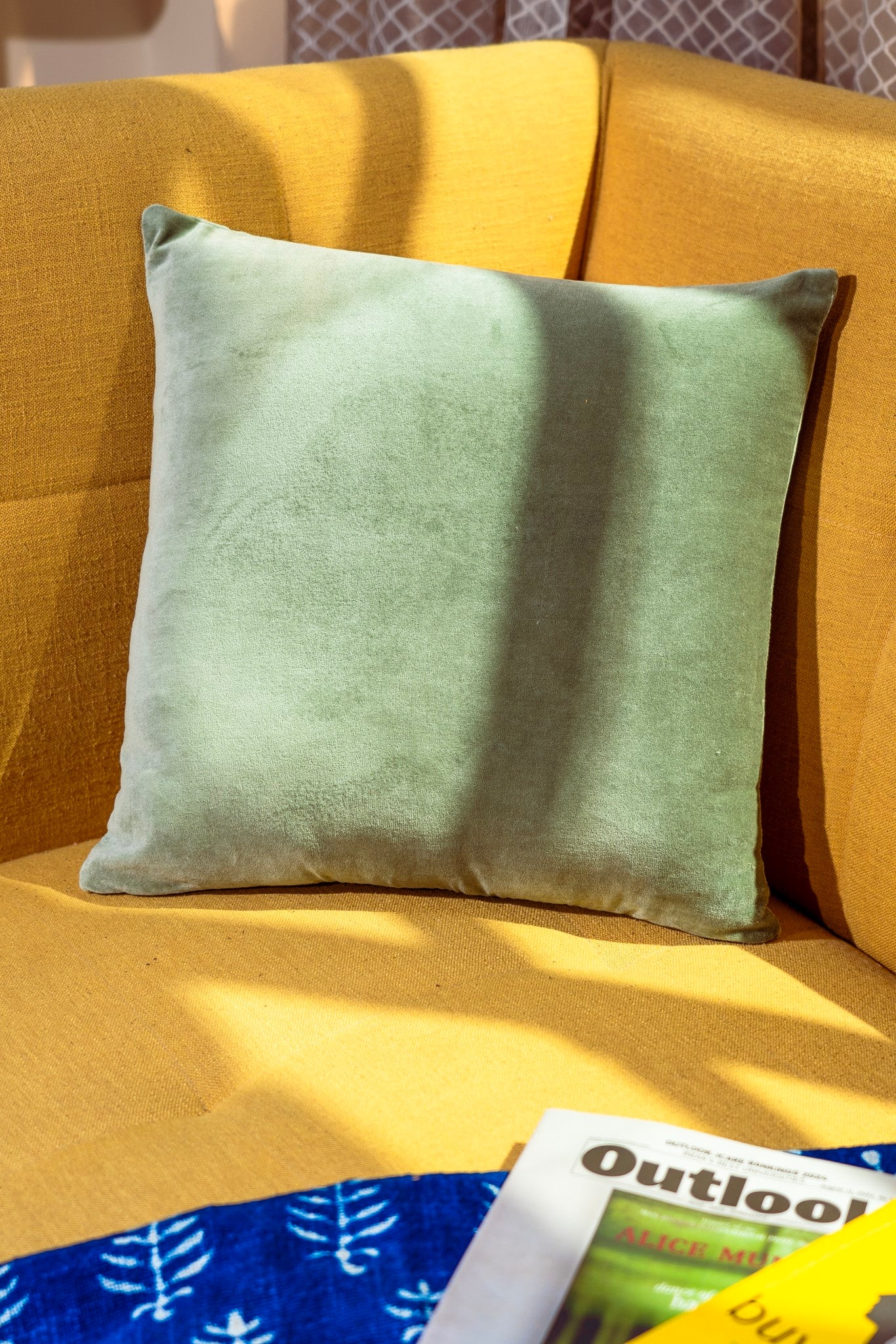 Premium Velvet Cushion Cover -  Olive