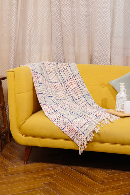 Psychedelic Cotton Throw - Block Printed