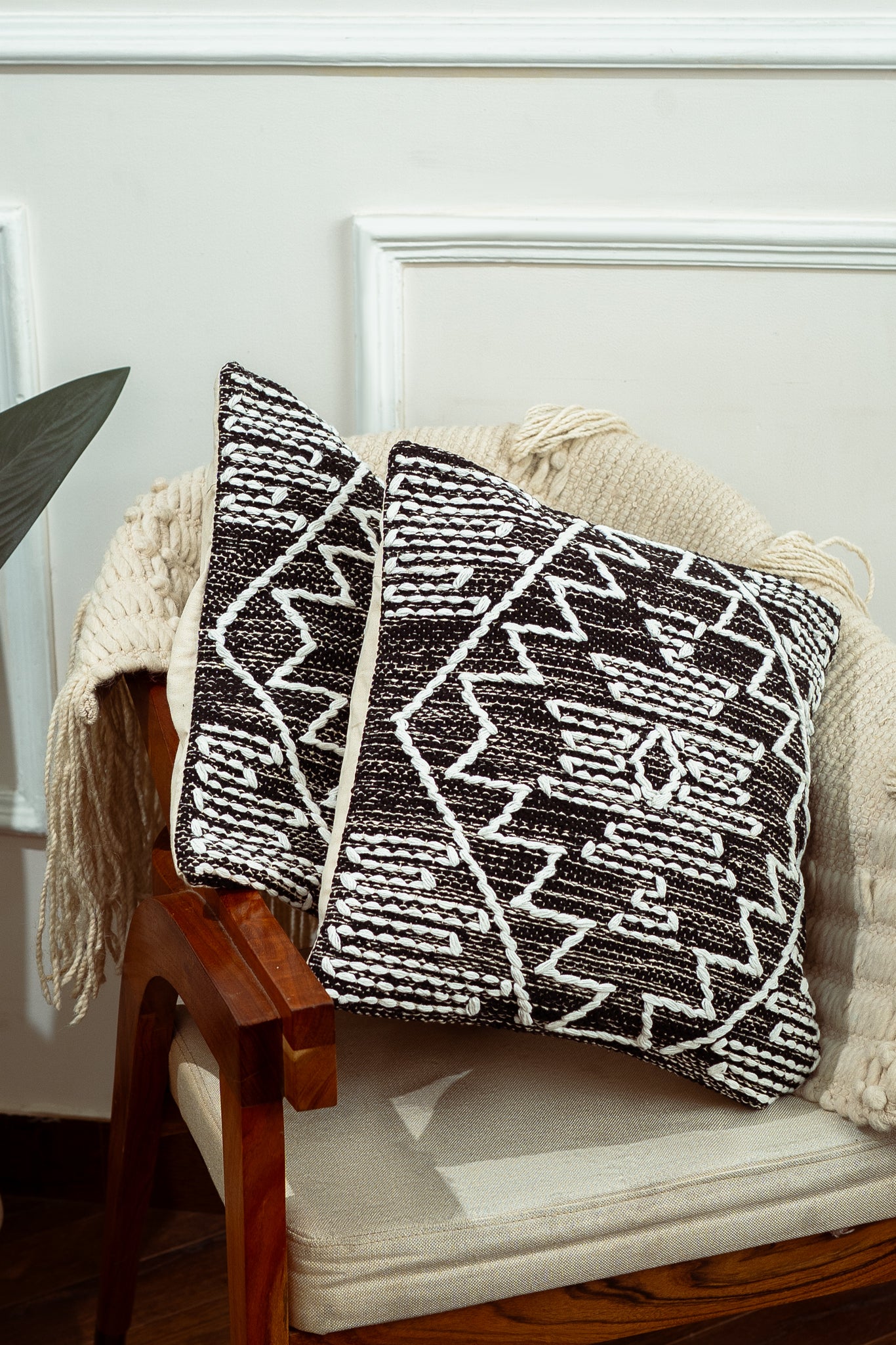 Timeless Textures Handloom Cushion Cover (Set of 2)