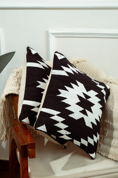 Bold Aztec Handloom Cushion Cover (Set of 2)