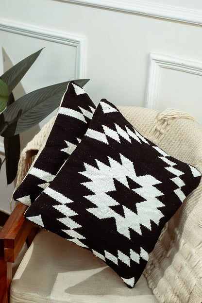 Bold Aztec Handloom Cushion Cover (Set of 2)