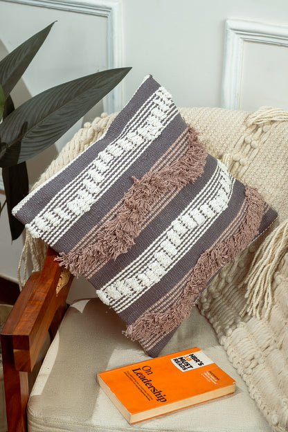 Soft Hues Handloom Cushion Cover (Set of 2)