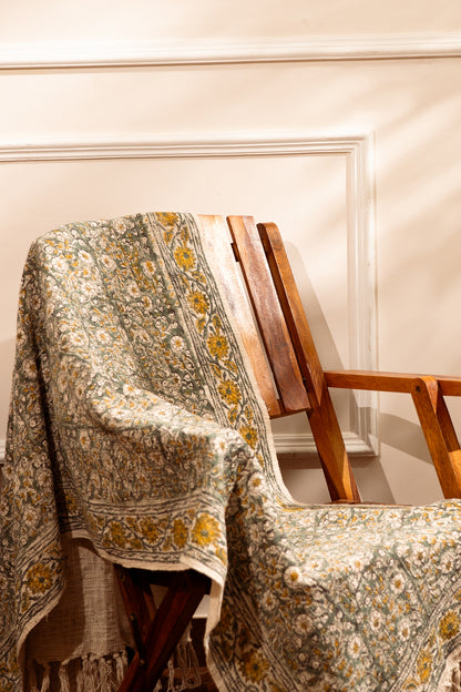 Heritage Block-Printed Cotton Throw