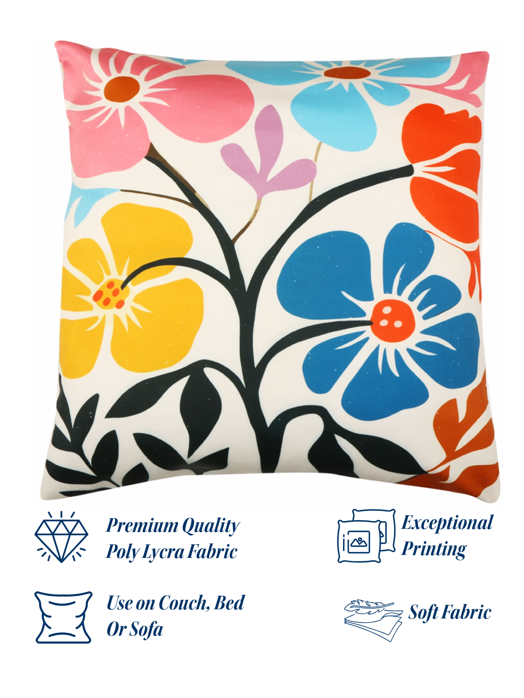 Floral Abstract Cushion Cover - Printed - Ayuda Homes