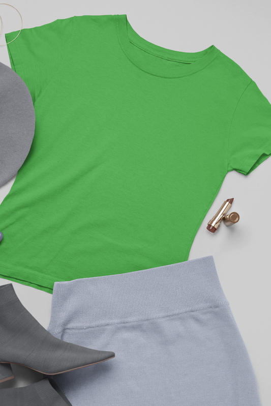 Women's Round Neck: Green T-Shirt - Ayuda Homes