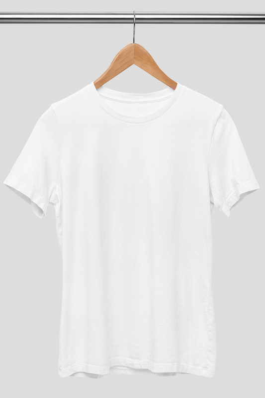 Men's Round Neck: White T-Shirt - Ayuda Homes