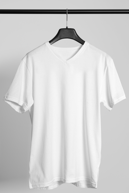 Men's V-Neck: White T-Shirt - Ayuda Homes