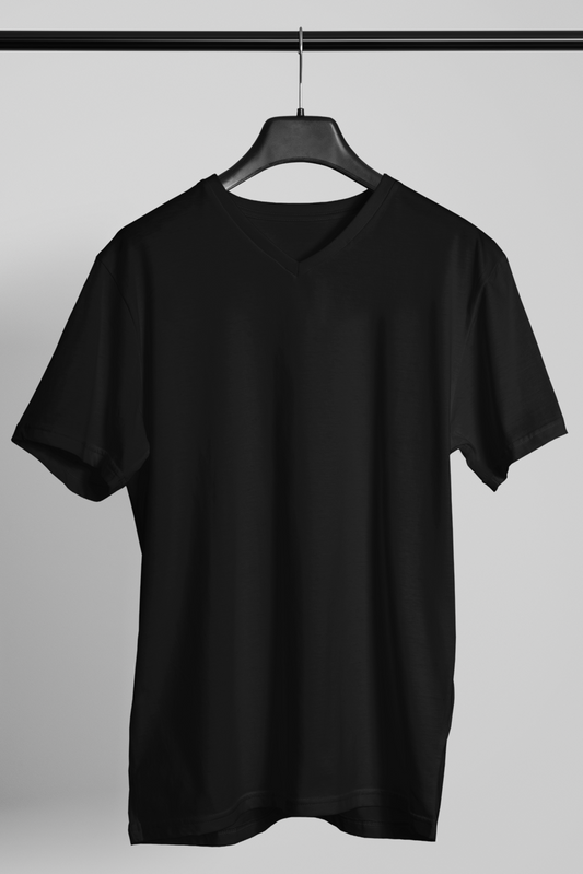Men's V-Neck: Black T-Shirt - Ayuda Homes