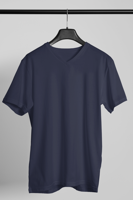 Men's V-Neck: Navy Blue T-Shirt - Ayuda Homes