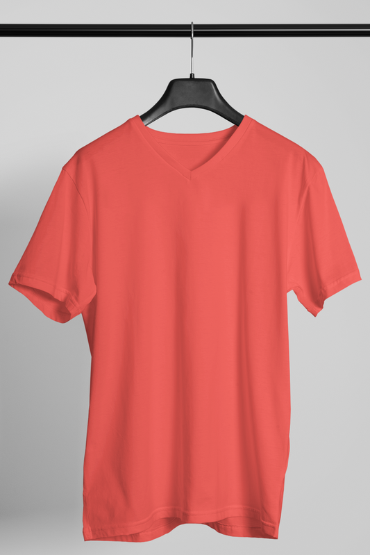 Men's V-Neck: Red T-Shirt - Ayuda Homes