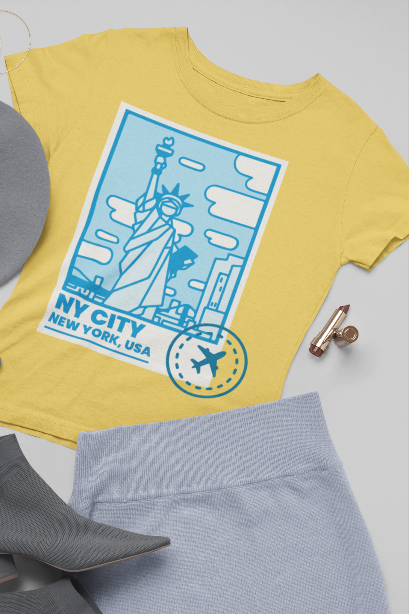 Women's Round Neck T-Shirt: New York - Ayuda Homes