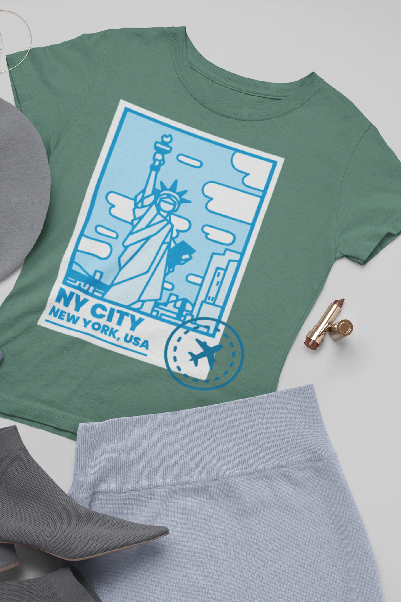 Women's Round Neck T-Shirt: New York - Ayuda Homes