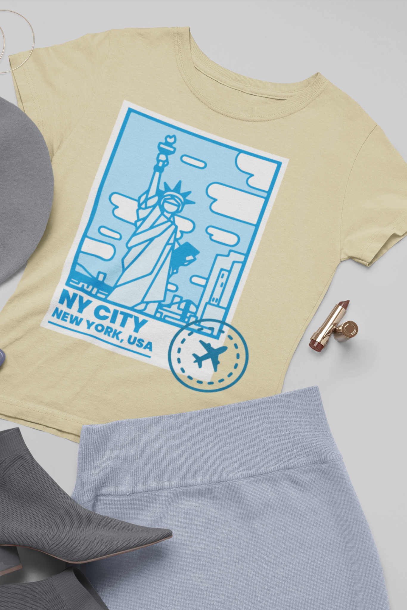 Women's Round Neck T-Shirt: New York - Ayuda Homes