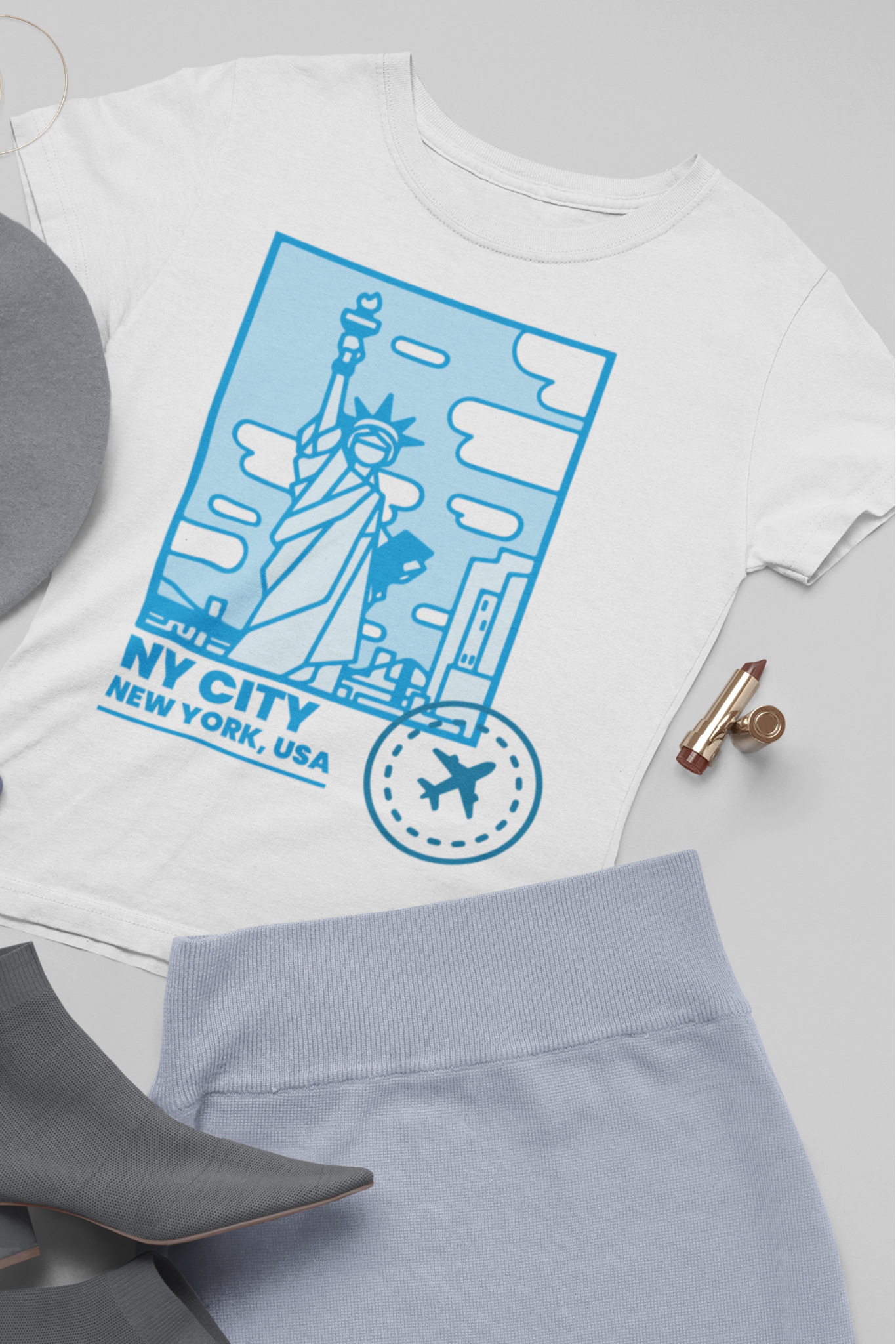 Women's Round Neck T-Shirt: New York - Ayuda Homes