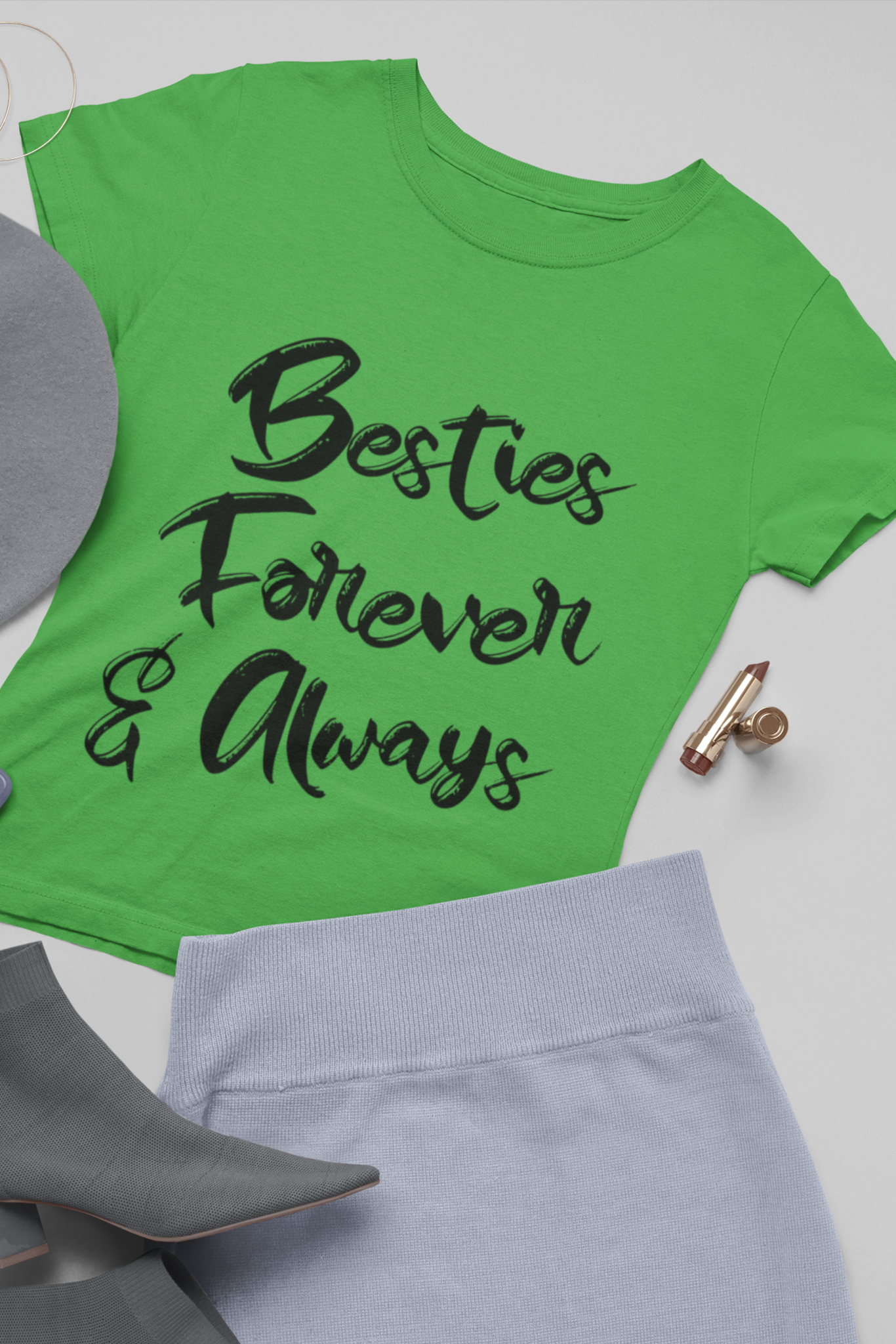 Women's Round Neck T-Shirt : Besties