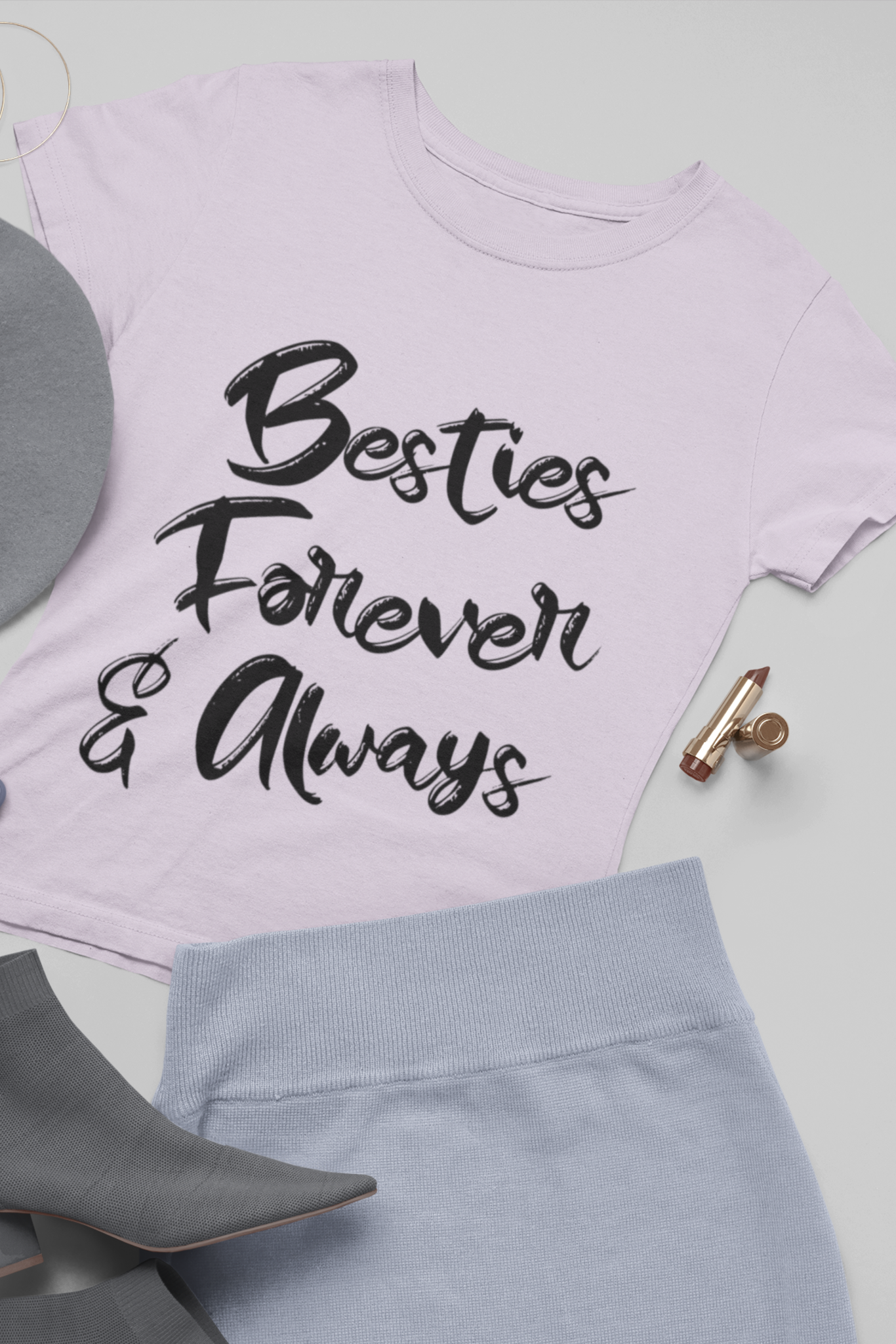 Women's Round Neck T-Shirt : Besties