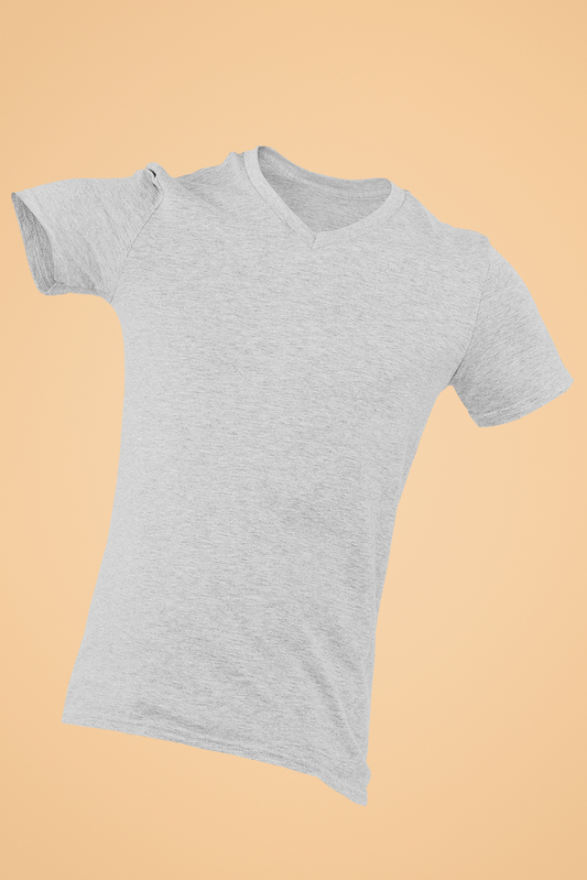 Men's V-Neck: Grey T-Shirt - Ayuda Homes