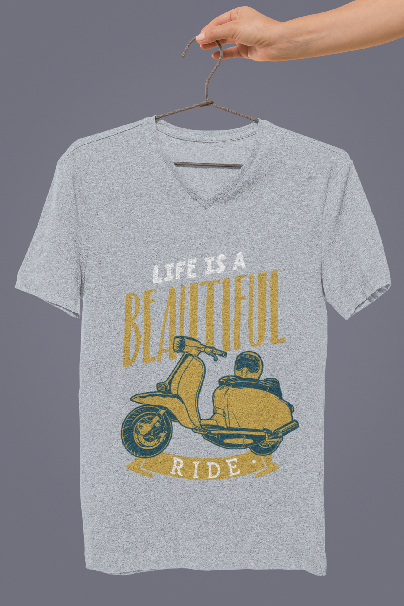 Men's V-Neck: Riding T-Shirt - Ayuda Homes