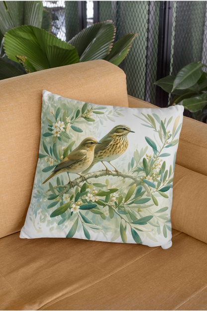Perched Sparrows Cushion Cover - Printed - Ayuda Homes