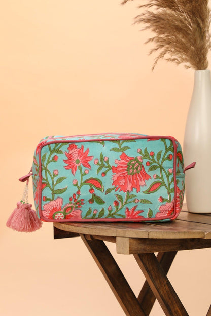 Roze Pouch - Block Printed - Ayuda Homes