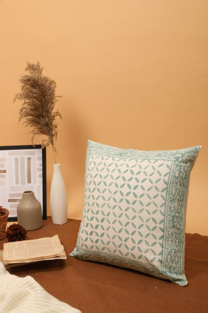 Summer Green Cushion Cover - Block Printed - Ayuda Homes