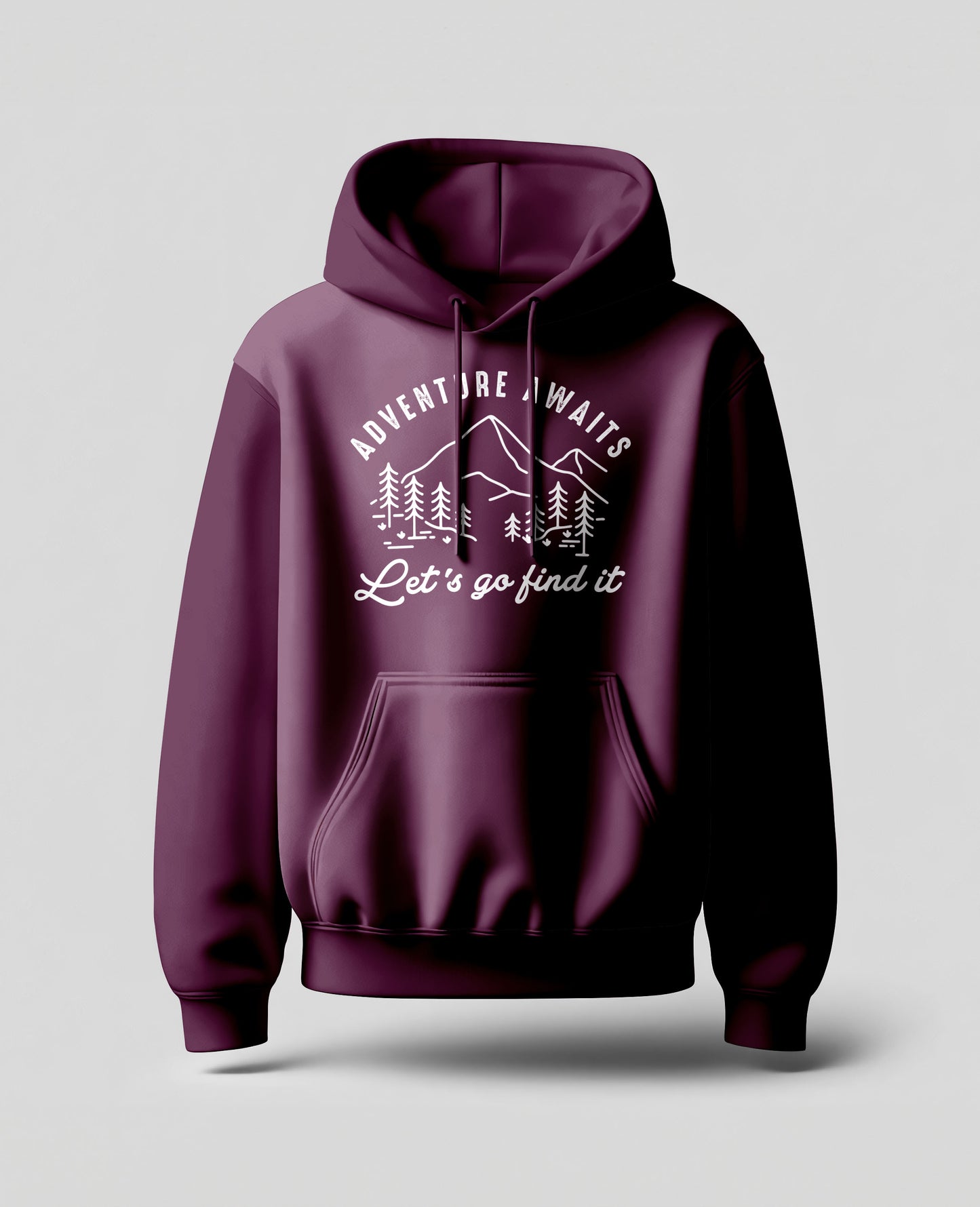 Maroon Unisex Hoodie: Adventure Awaits